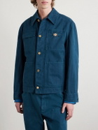Versace - Embellished Cotton-Canvas Blouson Jacket - Blue