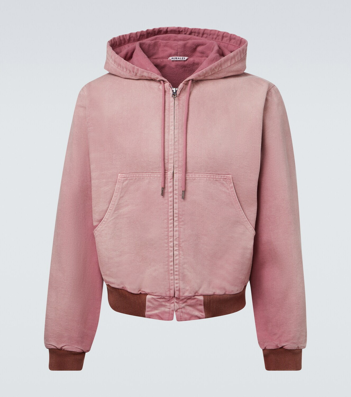 Auralee Cropped cotton hoodie