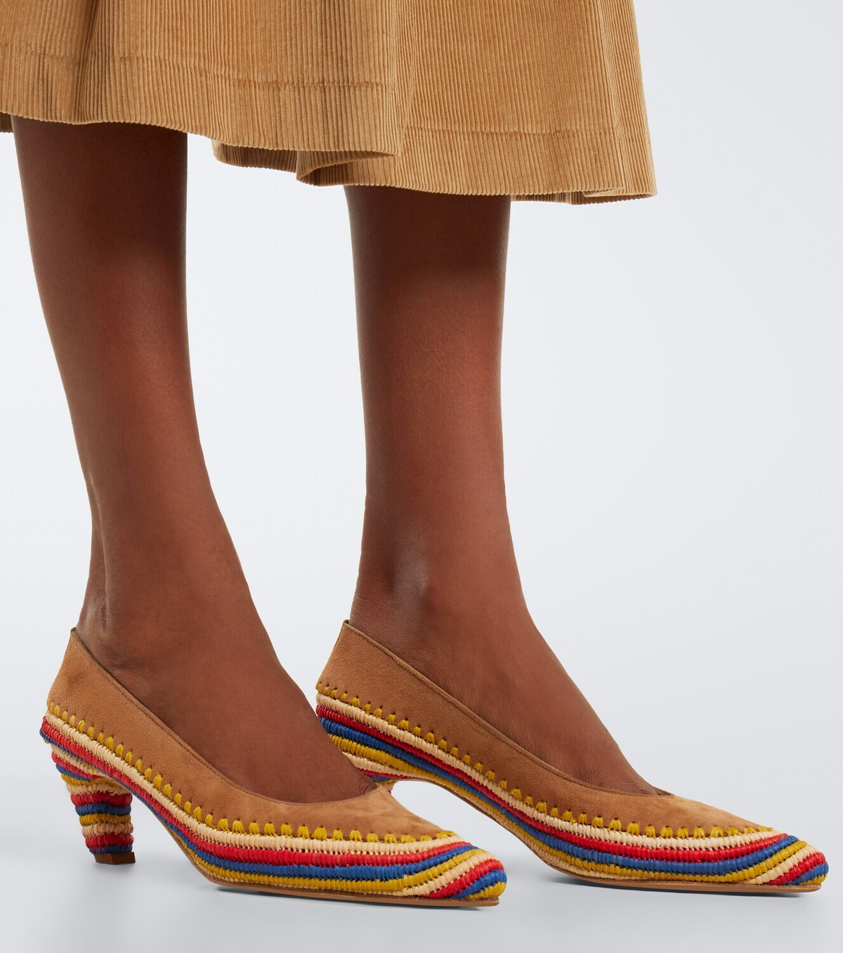 Gabriela Hearst Peggy suede and raffia pumps