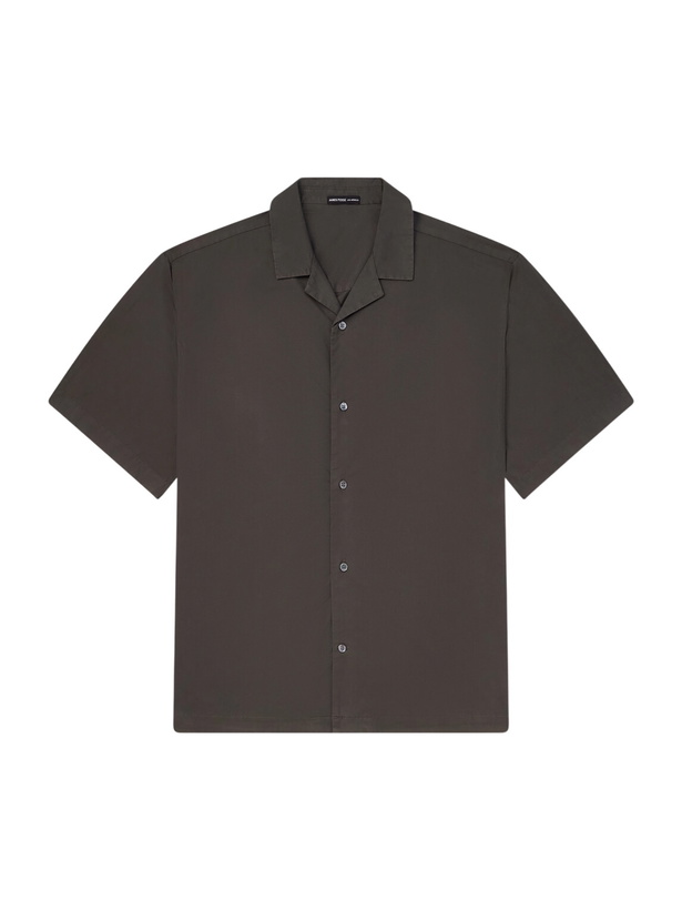 Photo: James Perse - Camp-Collar Cotton-Blend Poplin Shirt - Green