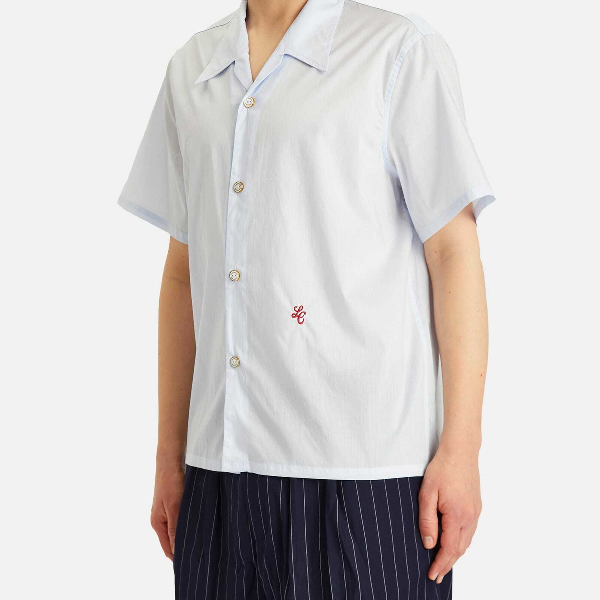 Late Checkout Men's Short Sleeve Shirt in Ice Blue