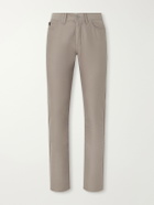 Brioni - Straight-Leg Cotton-Moleskin Trousers - Neutrals