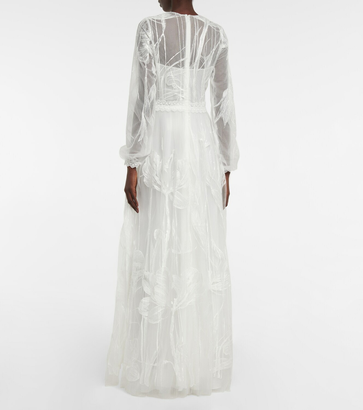 costarellos embroidered tulle dress Costarellos – Lace Maxi Dress Mujer 732-001700 01 main image 0