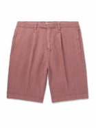 Boglioli - Straight-Leg Linen Shorts - Red