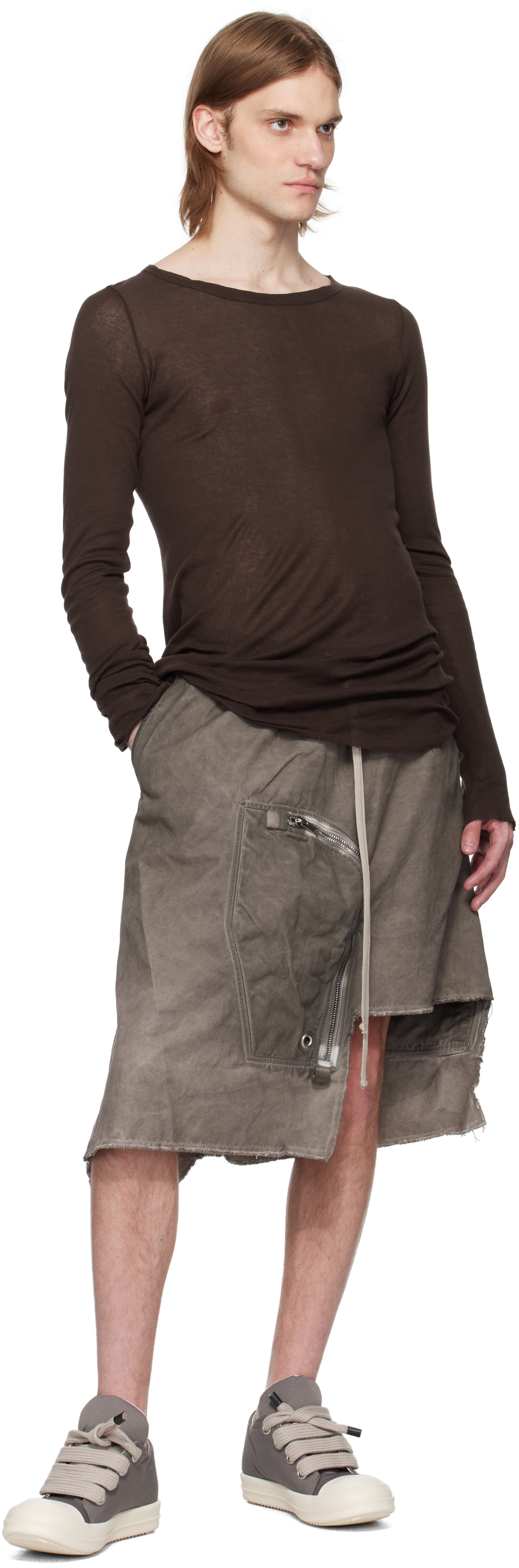 Rick Owens DRKSHDW Gray Hollywood Jumbo Lace Puffer Low