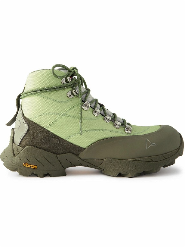 Photo: ROA - Rubber and Suede-Trimmed Canvas Hiking Boots - Green