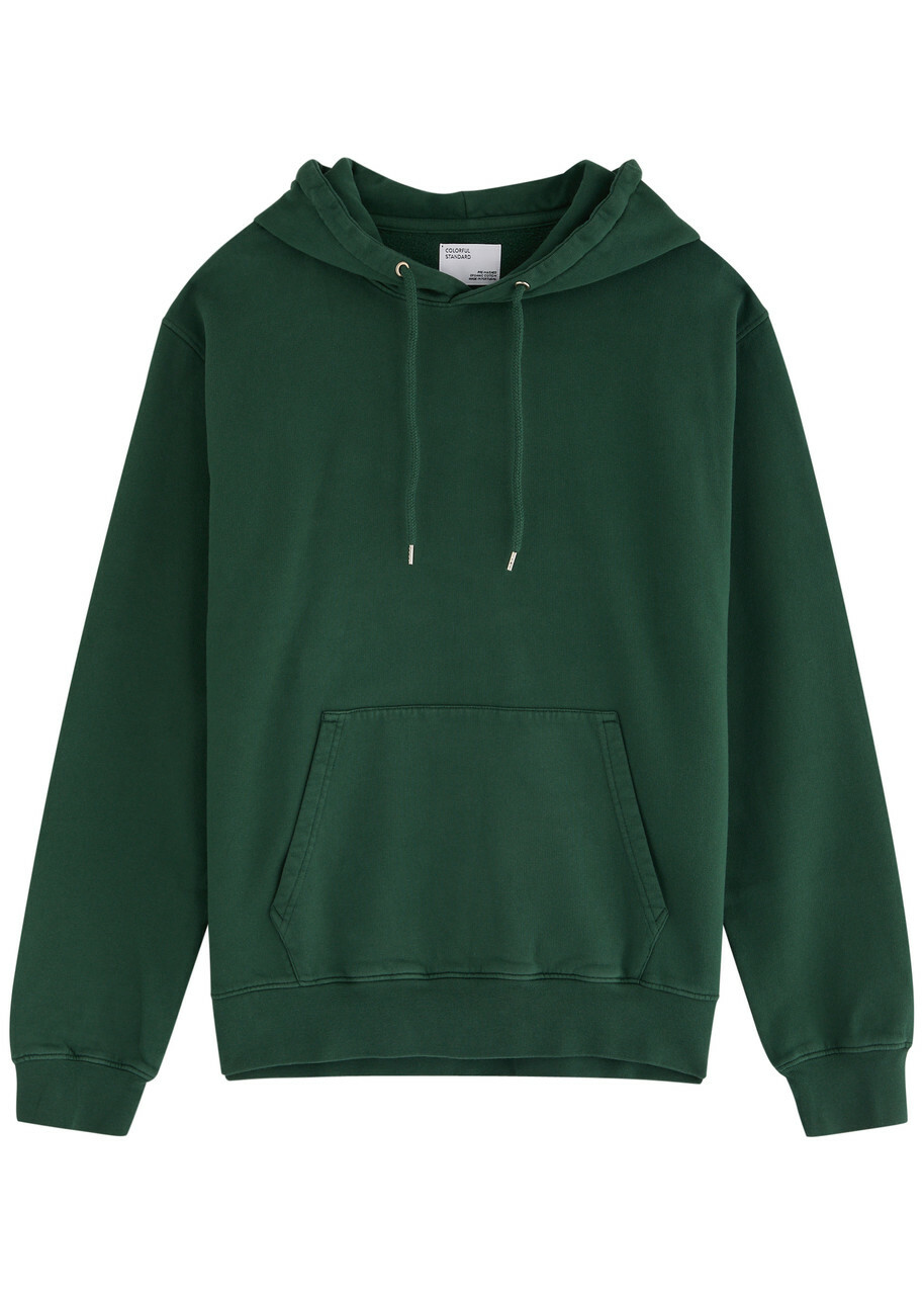 Colorful Standard Hooded Cotton Sweatshirt Dark Green