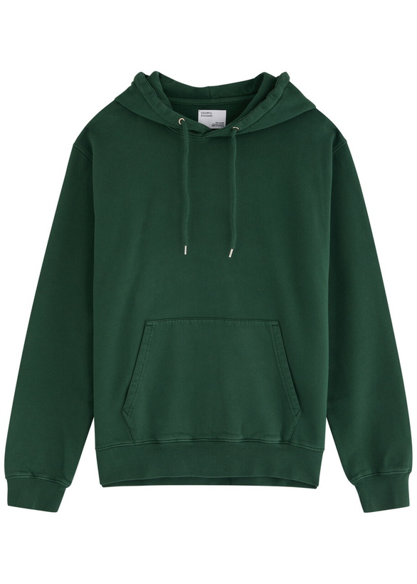 Photo: Colorful Standard Hooded Cotton Sweatshirt Dark Green