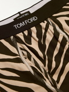 TOM FORD - Zebra-Print Stretch-Cotton Boxer Briefs - Black