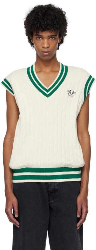 Photo: Fred Perry Off-White Cable Knit Tennis Vest