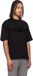 Hugo Black Cotton-Jersey Logo T-shirt