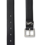 Saint Laurent - 3cm Black Full-Grain Leather Belt - Men - Black