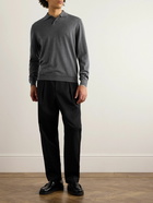 A.P.C. - Jacob Slim-Fit Logo-Embroidered Wool Polo Shirt - Gray