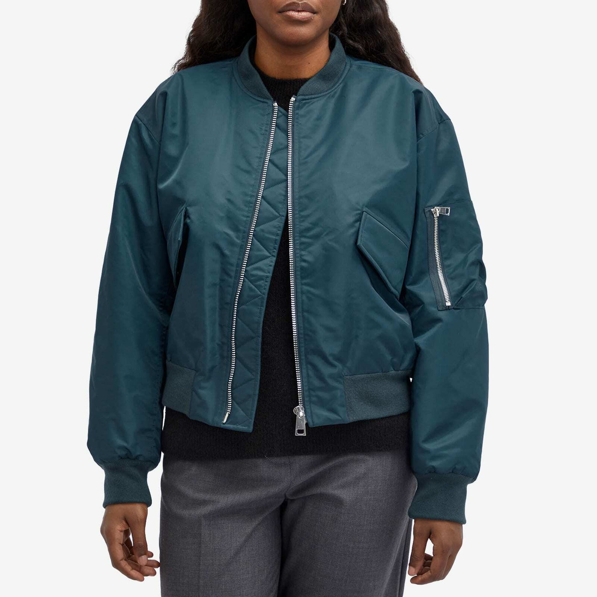 A.P.C. Women's Lella Bomber Jacket in Petroleum A.P.C.