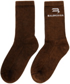 Balenciaga Brown Bleached Tennis Socks