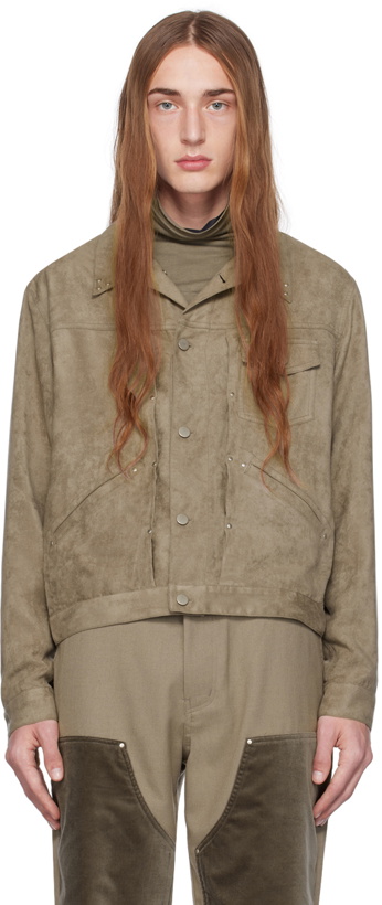 Photo: Youth Gray Pleated Faux-Suede Jacket