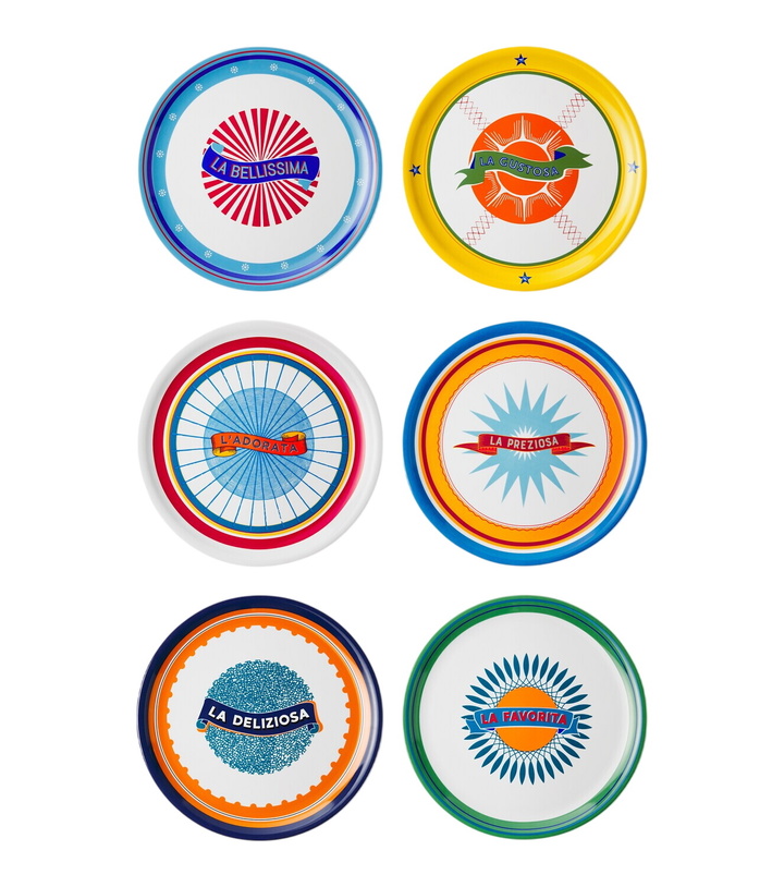 Photo: Bitossi Bel Paese set of 6 porcelain plates