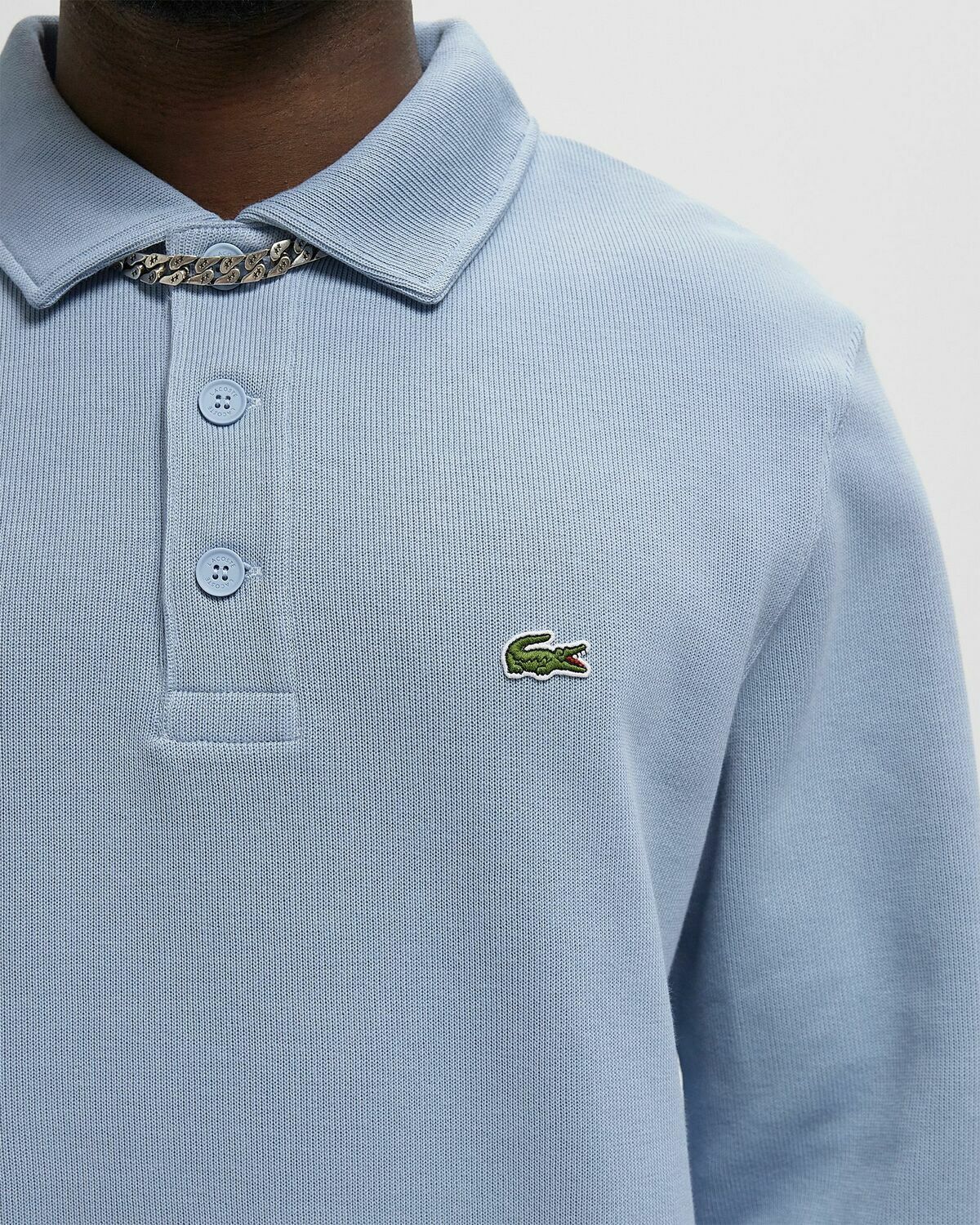 Ribbed Cotton Polo Collar Sweatshirt