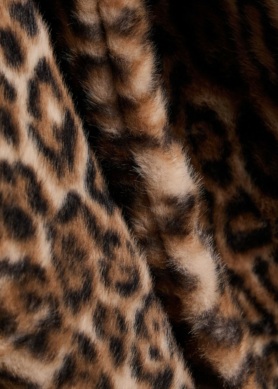 Reformation Stable Faux fur Coat Leopard
