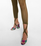 The Attico - Jersey and mesh stirrup leggings
