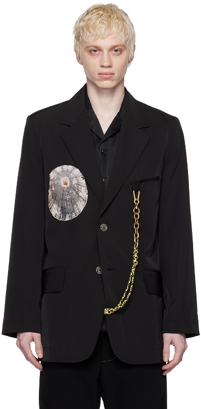 Photo: Song for the Mute Black Oversized Limpet Shell Blazer