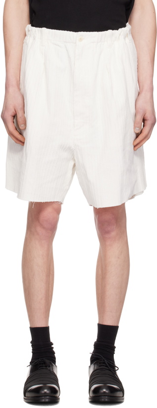 Photo: Random Identities White Corduroy Worker Shorts