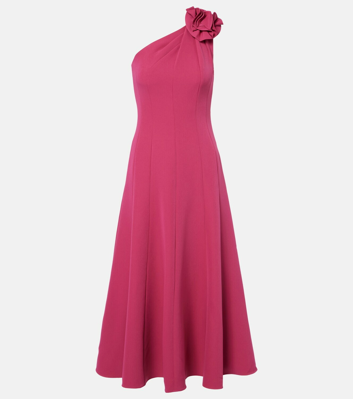 Roland Mouret Floral-appliqué one-shoulder cocktail dress