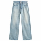 Auralee Women's Selvedge Faded Denim Pants in Light Indigo