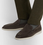 Loro Piana - Summer Walk Suede Loafers - Gray