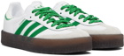 adidas Originals White & Green Sambae Sneakers