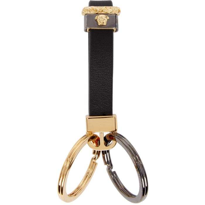 Photo: Versace Black Leather Strap Keychain