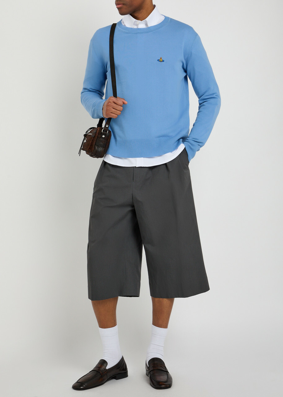 Vivienne Westwood Alex Fine-knit Cotton Jumper Blue
