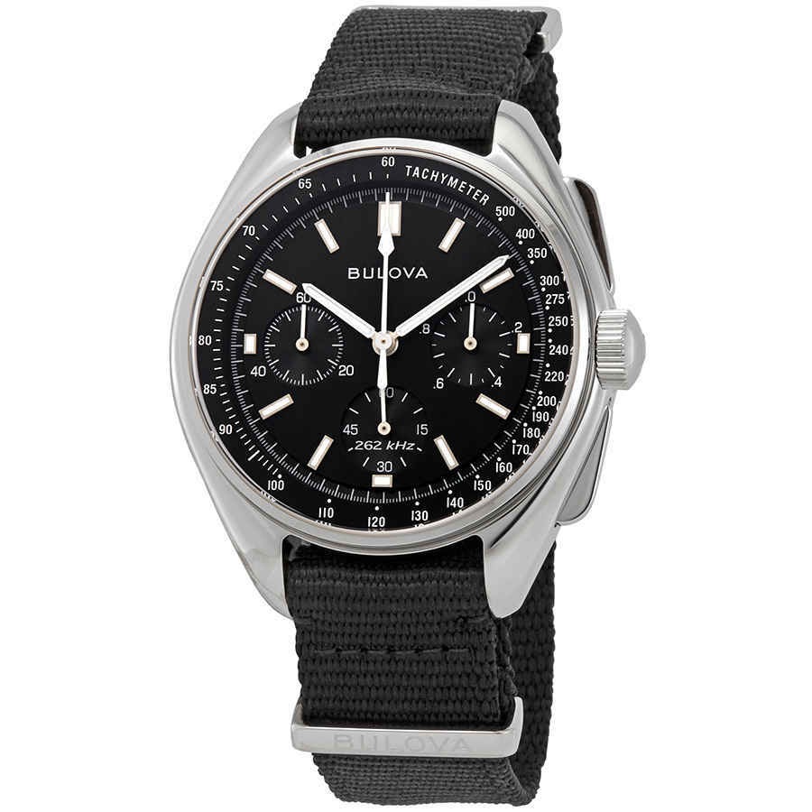 Bulova Special Edition Lunar Pilot Chronograph Black Dial Mens Watch 96A225