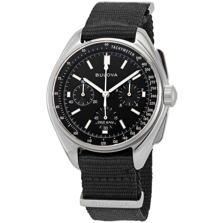 Photo: Bulova Special Edition Lunar Pilot Chronograph Black Dial Mens Watch 96A225