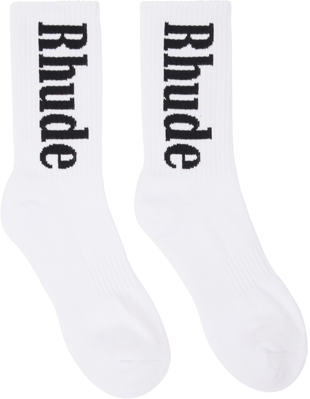 Photo: Rhude White RH Vertical Socks
