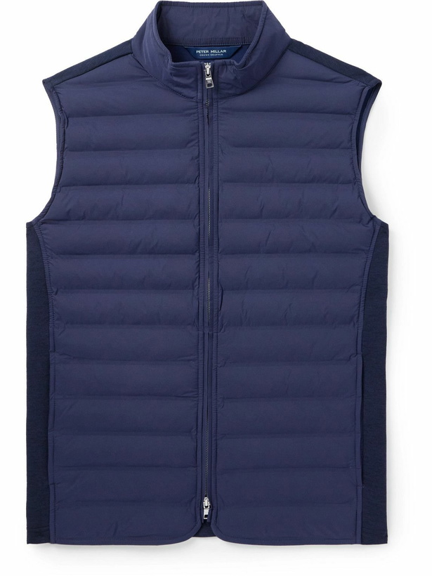 Photo: Peter Millar - Winsome Hybrid Padded Quilted Stretch-Nylon and Jersey Gilet - Blue