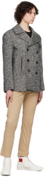 Neil Barrett Black & Off-White Military Peacoat