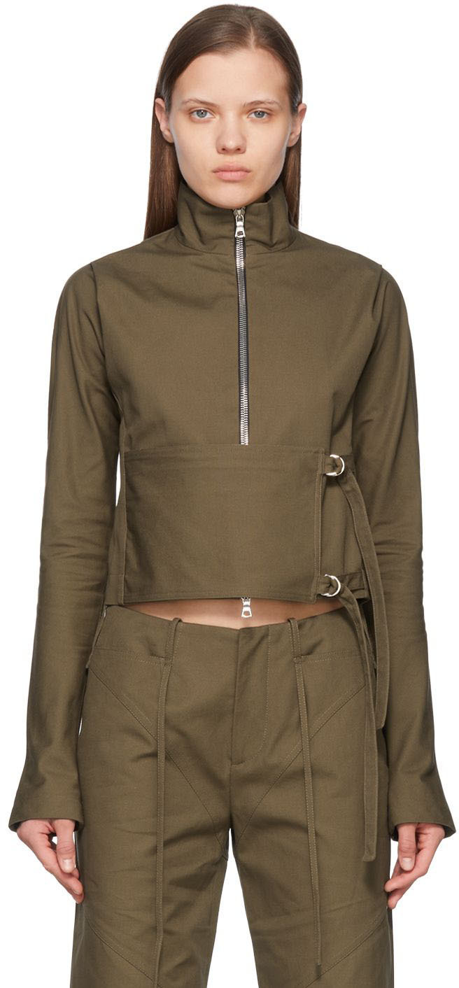 ioannes Khaki Combat Wrap Jacket