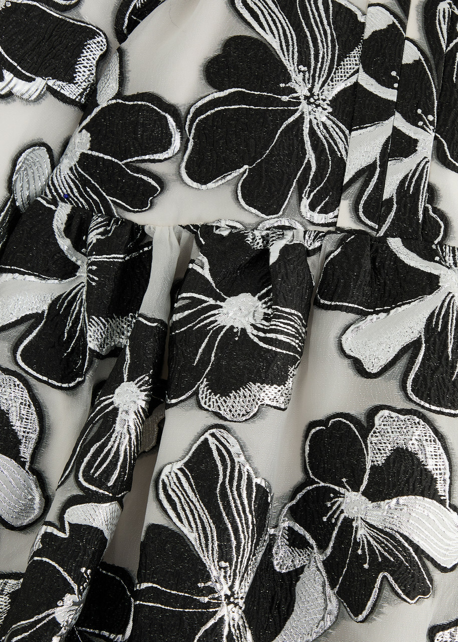 Stine Goya Floral-jacquard Organza Mini Dress Black And