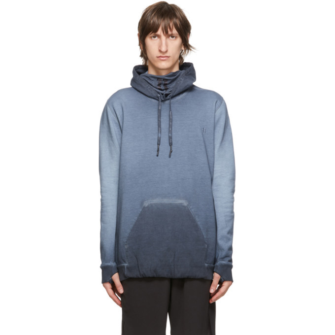 11 by Boris Bidjan Saberi Blue Embroidered Logo Hoodie 11 by Boris Bidjan Saberi