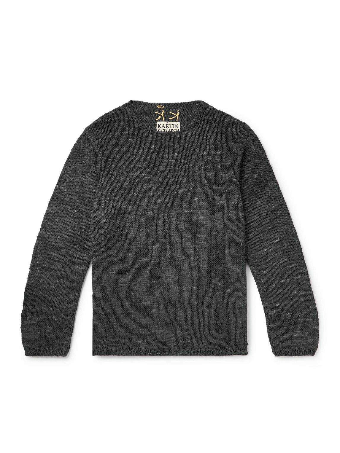 Kartik Research - Logo-Embroidered Knitted Silk Sweater - Black