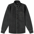 A.P.C. Men's Valerian Denim Overshirt in Washed Black