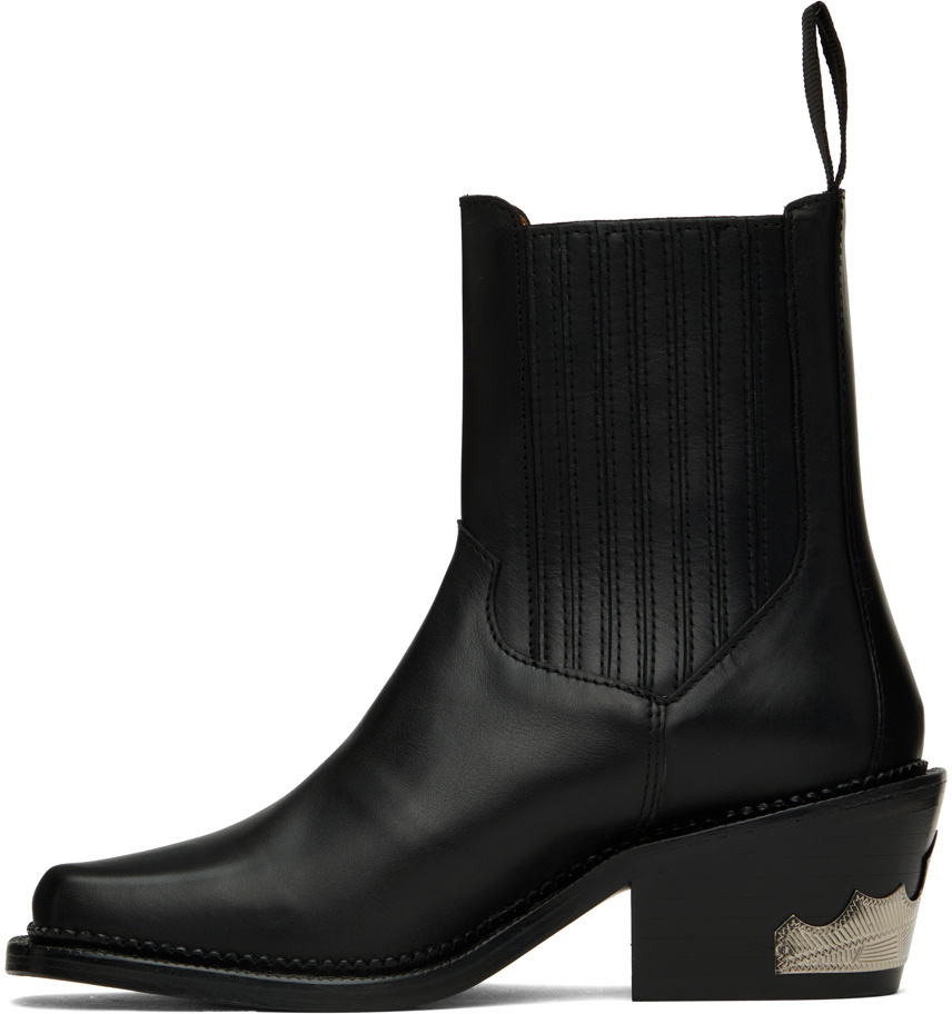 Toga Pulla Black Leather Ankle Boots