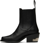 Toga Pulla Black Leather Ankle Boots