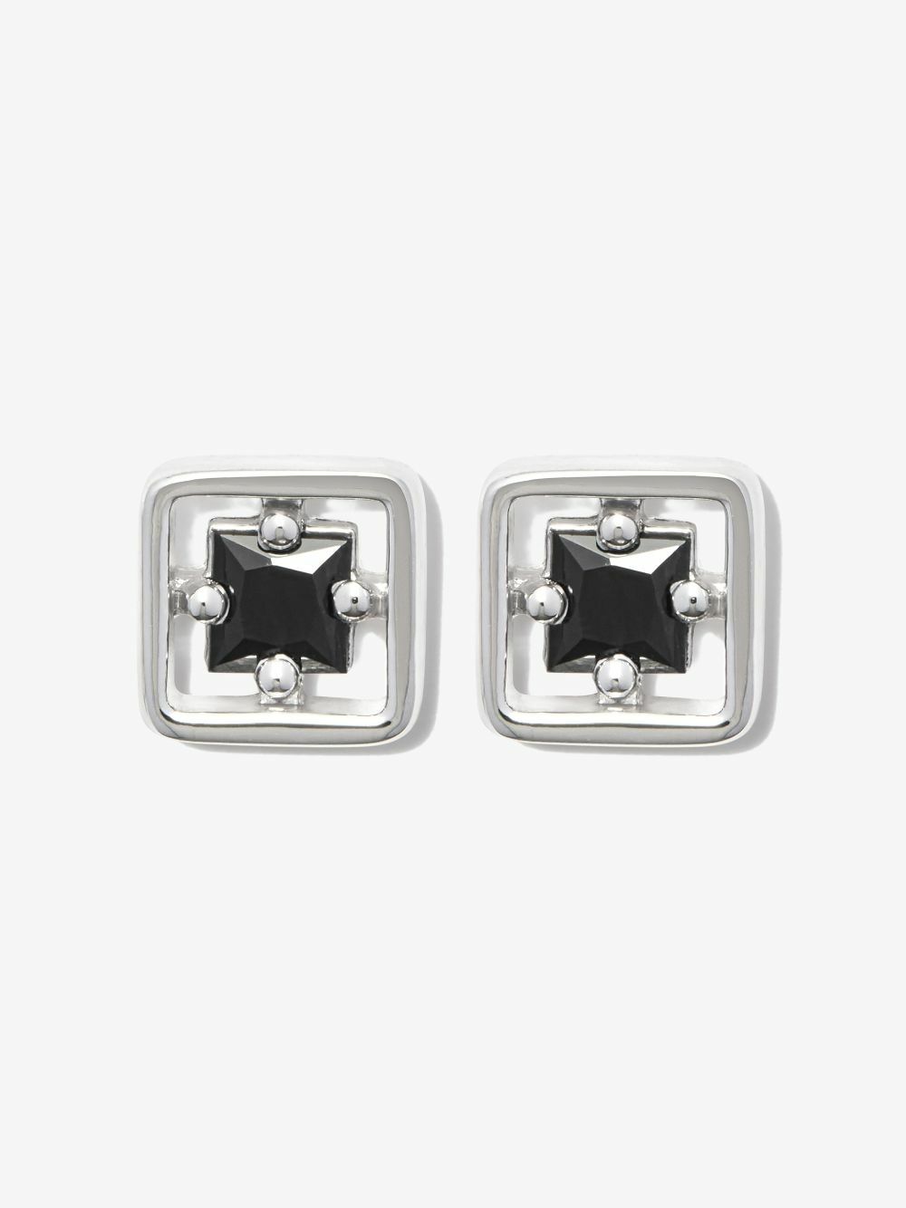 Suzanne Kalan 18kt White Gold Inlay Sapphire Stud Earrings