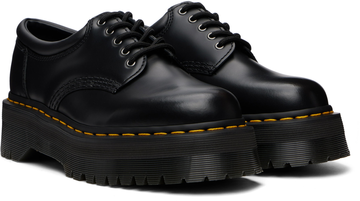 Dr. Martens Black 8053 Quad Smooth Leather Platform Derbys
