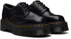 Dr. Martens Black 8053 Quad Smooth Leather Platform Derbys