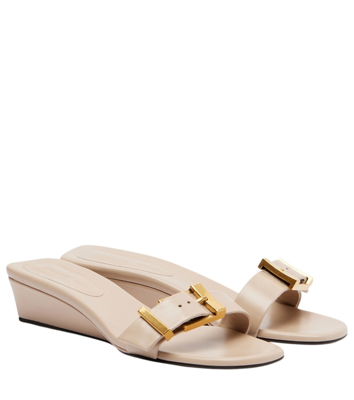 Photo: Khaite Manhattan leather wedge mules