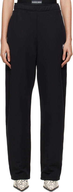 Photo: Marine Serre Black Moon Logo Fleece Sweatpants