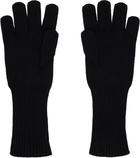 Marine Serre Black Merino Wool Knit Gloves